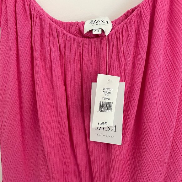 MISA Los Angeles Anais Off Shoulder Top in Fuschia - Picture 4 of 4